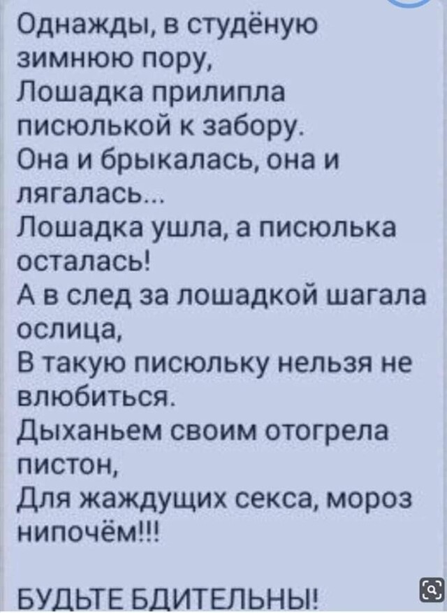 В студеную зимнюю пору лошадка. Однаждый встуденную зимнию пору Лошкадка придрла. Однажды в Студёную зимнюю пору примерзла лошадка к забору. Однажды в студеную зимнюю пору лошадка прилипла. Лошадка прилипла к забору стих.